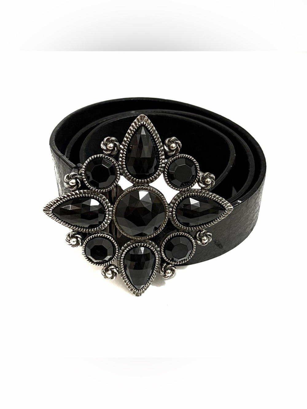 Black Jeweled Statement Belt